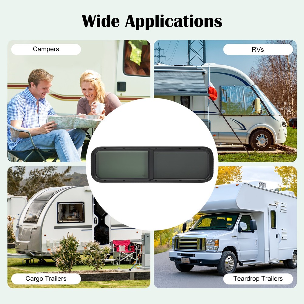 42" W x12" H Horizontal Slider Window RV Replacement Window Camper Van Trailer
