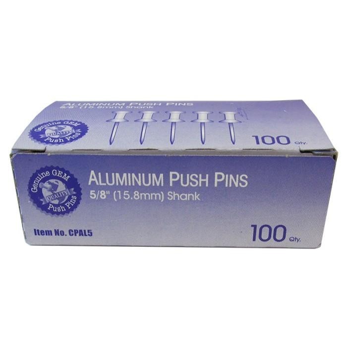 1/2" Aluminum Push Pins 100/Box