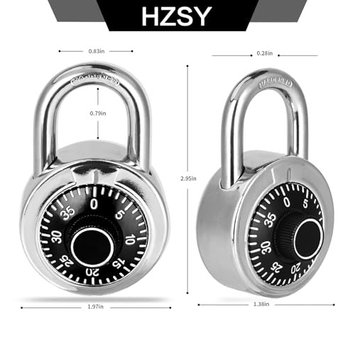 Combination Padlock 12 Pack, Fixed Dial Combination Padlock with 12 PACK Black