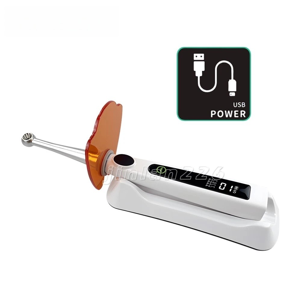 Dental Cordless LED Curing Light 4 Modes 1 Second Light Lamp Metal Head