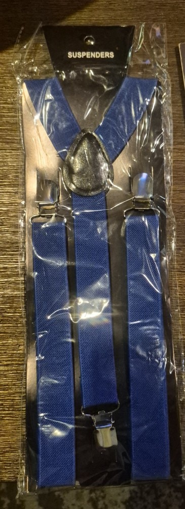 Blue Nylon Suspenders