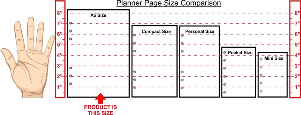 A5 Size Project Planner, Sized and Punched for Rose Madder