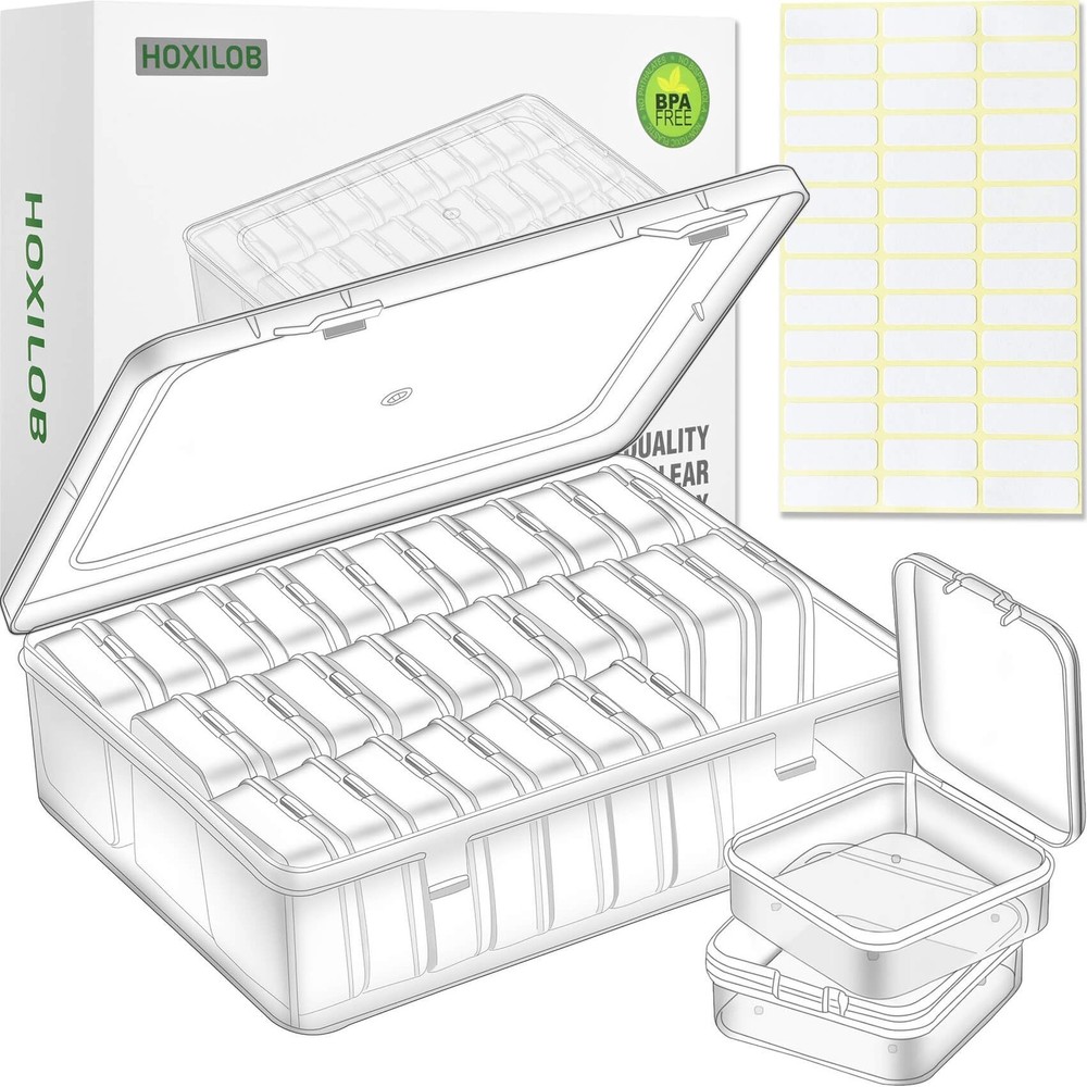 Bead Organizer Box, 30pcs Small Clear Plastic Storage 1 Pack 30 Pcs,