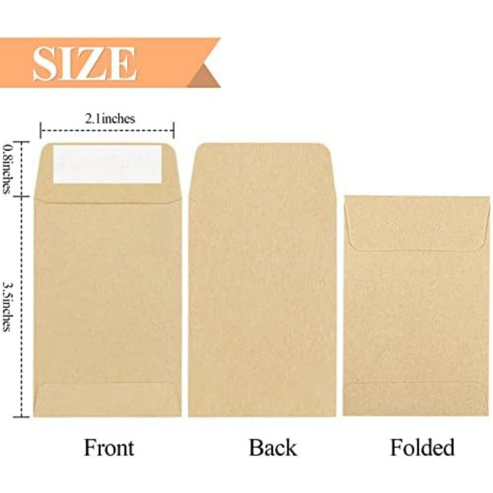 180pcs Small Seed Saving Envelopes Bulk 2.35 X 3.5 Empty Paper Packets for Coins