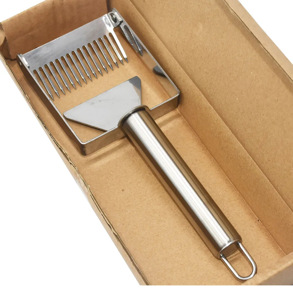 Beekeeping Tools Honey Scraper Fork Wooden Handle StainlessSteel Uncapping Forks