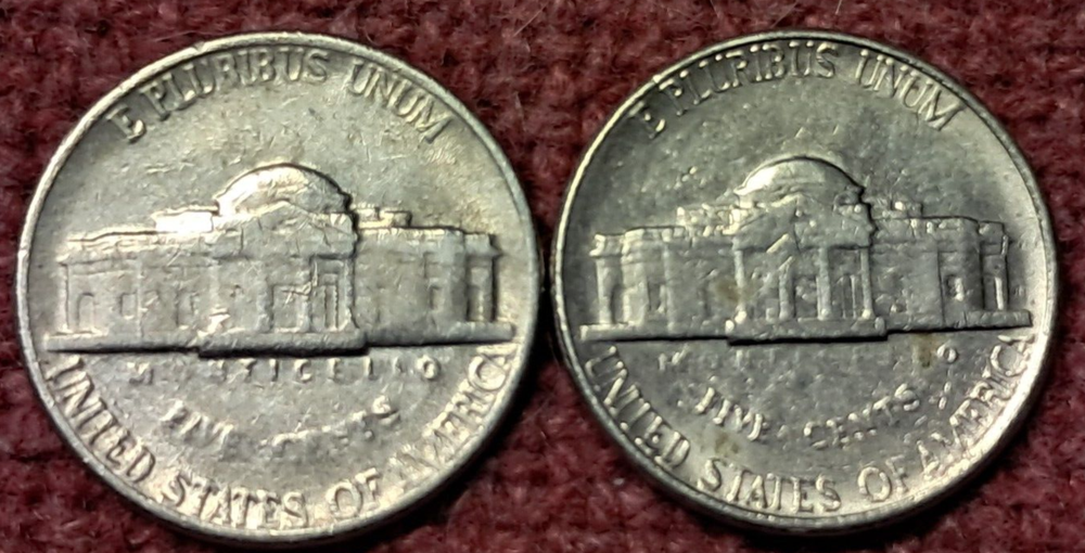 1996P jefferson nickel grease strike through error