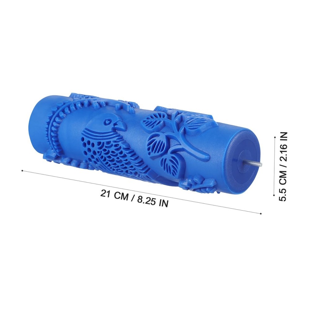 7 Inch Decorative Patterned Paint Roller, Rubber Texture Roller for Drywall M...