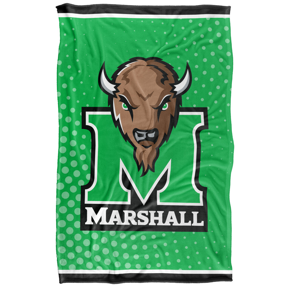 Marshall University Logo Dots Silky Touch Super Soft Throw Blanket