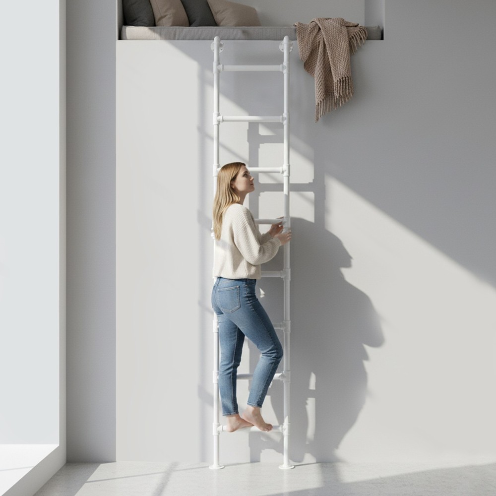 8-step Ladder Bunk Bed Stair High Loft Attic Eight Steps Ladders Multi-function