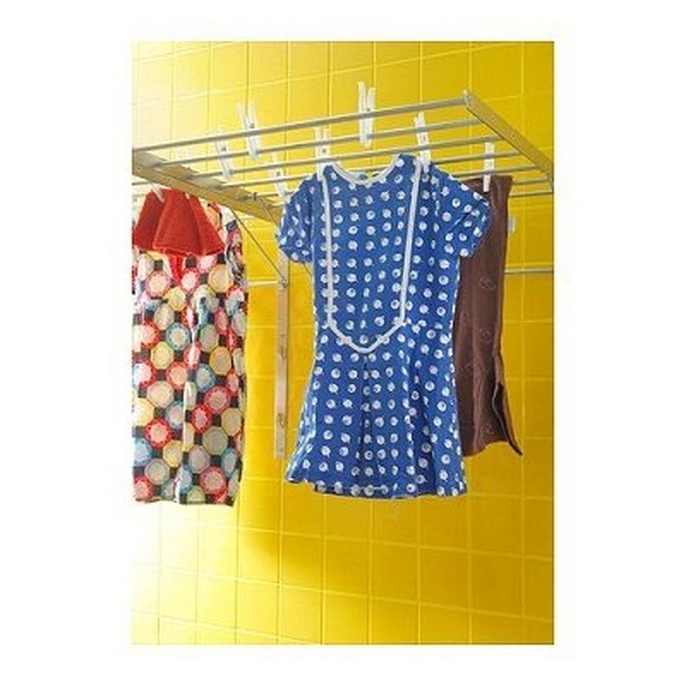 Wall Mounted Clothes Drying Rack Stainless Steel Space Saving Folding Adjusta...