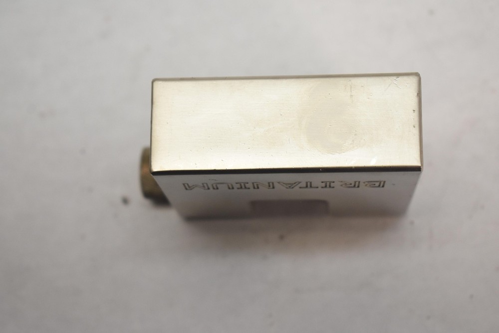 Britanium Shutter Padlock Silver Brass Keyed Heavy Duty Rectangular No Key