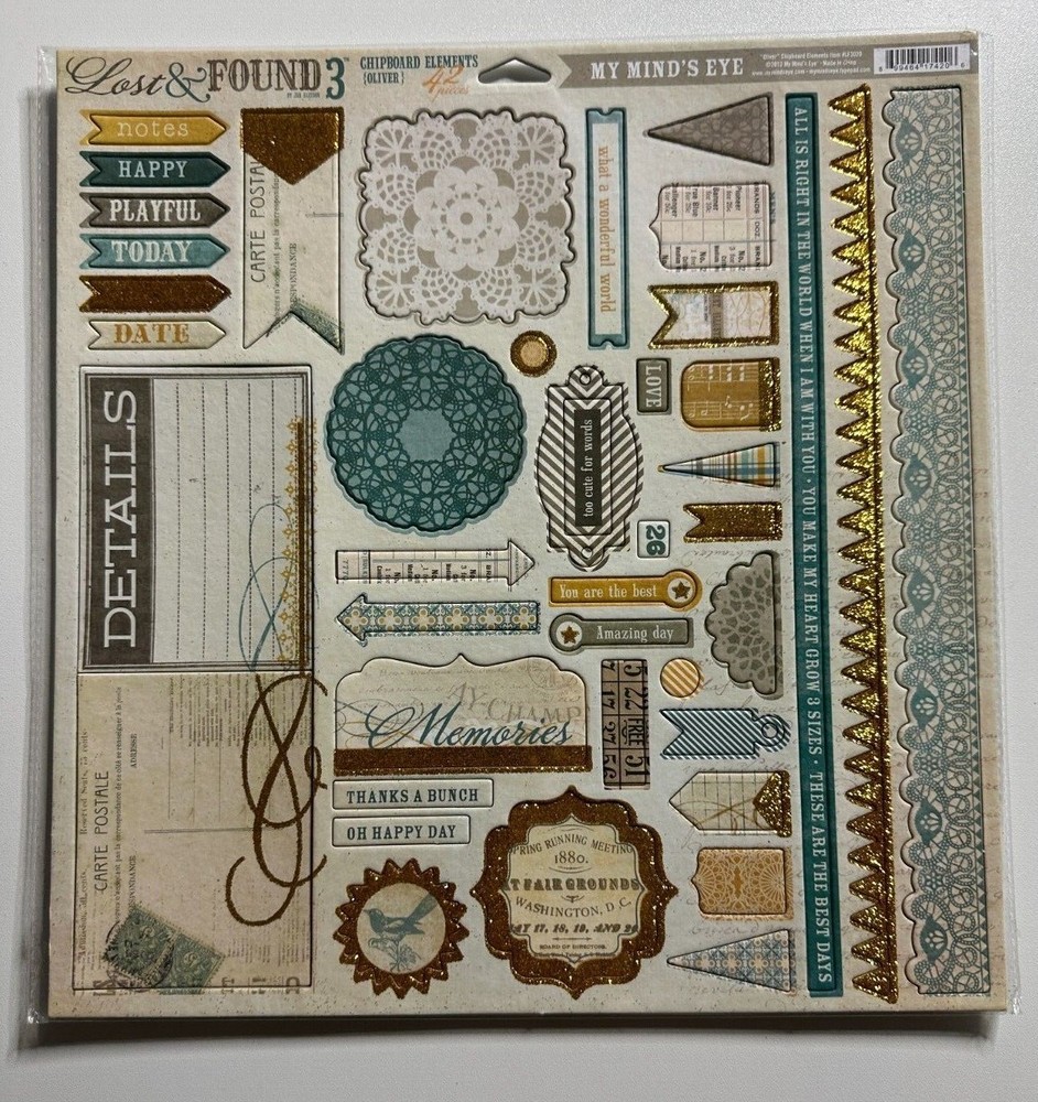 My Mind's Eye 12 x 12 Chipboard Elements-Variations Available-You Choose