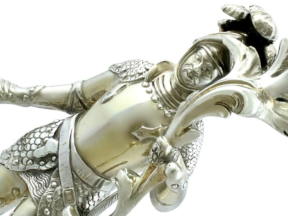 Sterling Silver Gilt Figural Candlestick by Charles Thomas Fox & George Fox