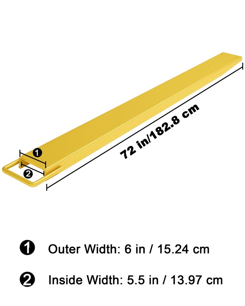 Pallet Forklift Extensions, 72"x5.5" Fork Extensions Heavy Duty Fork Extensions