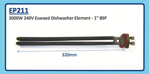 3000W 240V ESWOOD DISHWASHER ELEMENT - 1'' BSP EP211