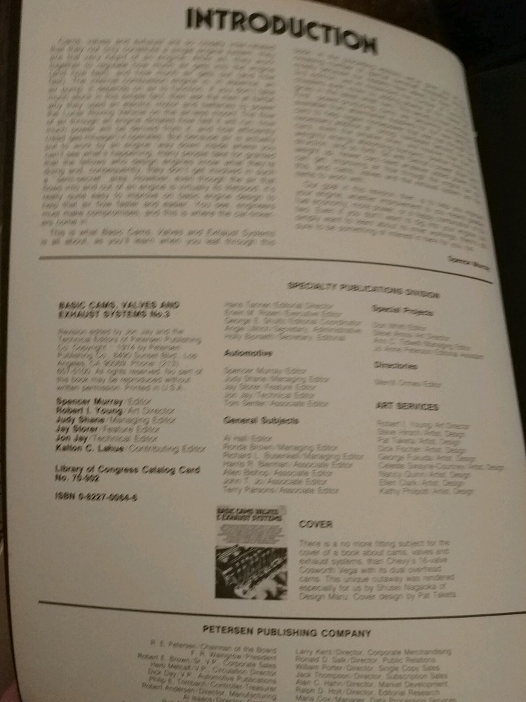 Petersen’s Basic Cams,Valves & Exhaust Systems 3rd Edition 1974