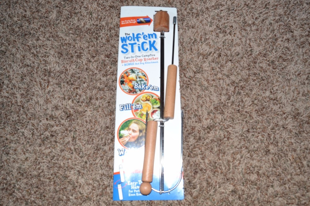 Wolf'em Wolf um Campfire roasting Stick Wolf'em rotating combination 2 in one