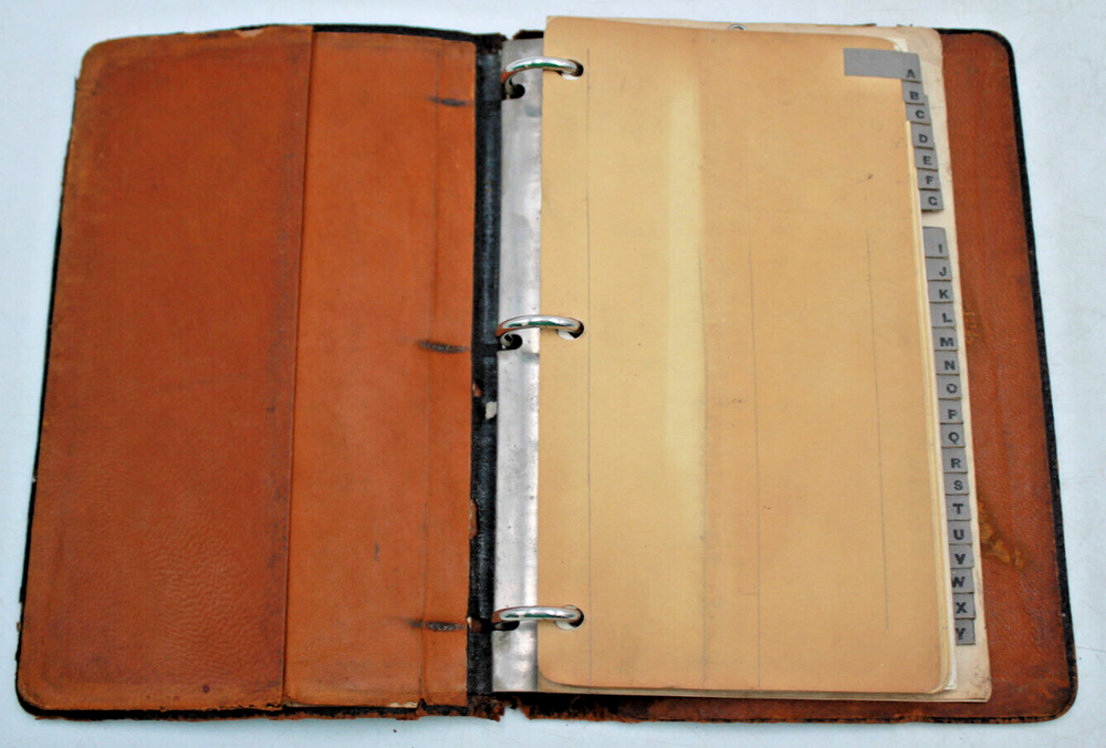 1940s 5x7" Spiral Leather Notebook Trapper Hunter Description CNY Upstate NY Exp