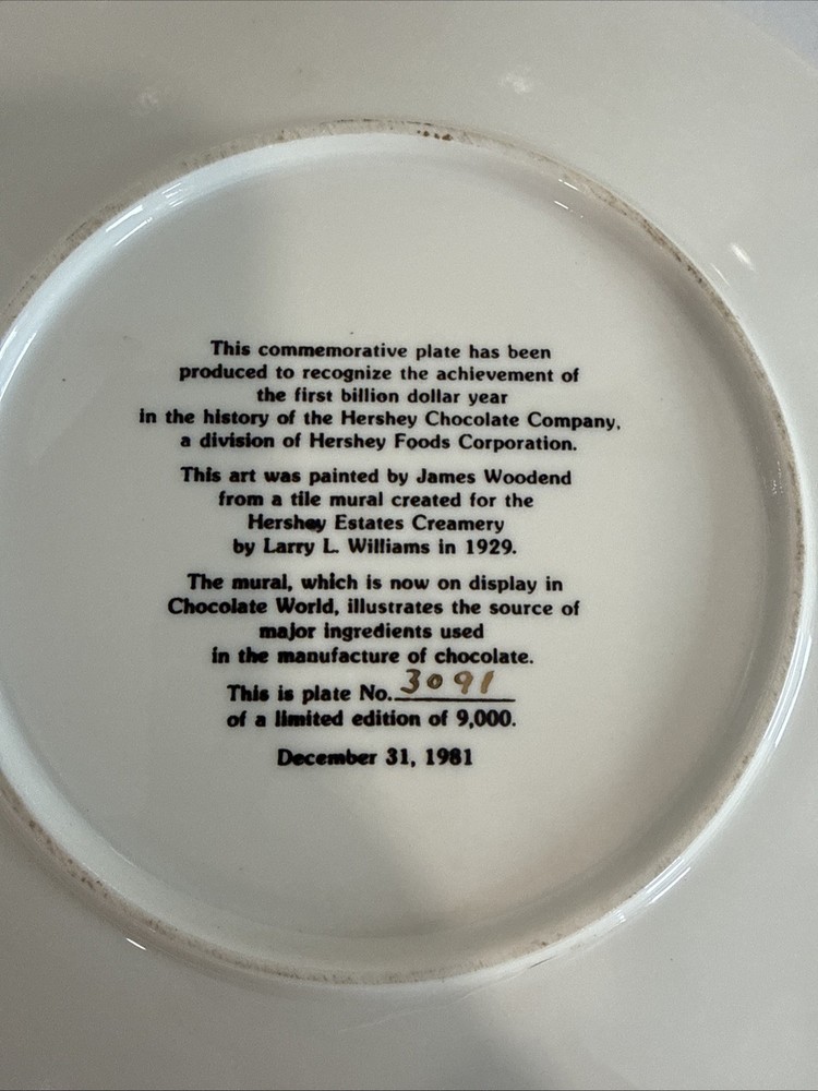 Hershey Chocolate Company Decorative Vintage Plate