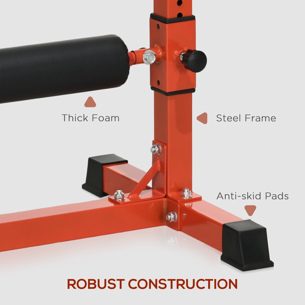 Bulgarian Split Squat Stand, 12-Level Leg Training Machine, Red