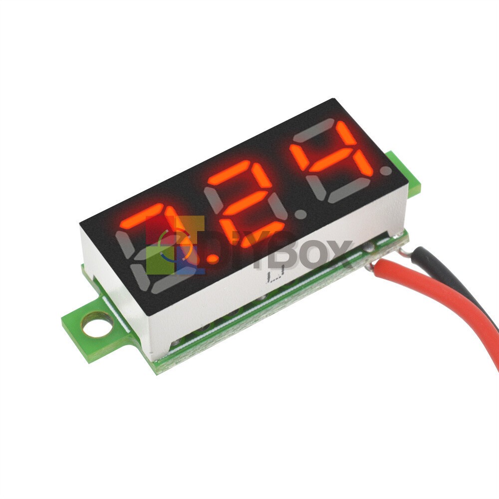 [10PCS] 0.28" Mini 2Wire Voltage Meter Red LED Panel 3-Digital Display Voltmeter