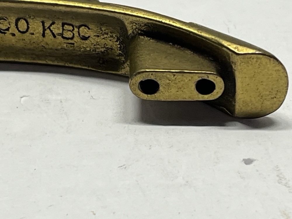 Vintage NOS KBC Heavy Brass Textured Fixed Drawer Pull
