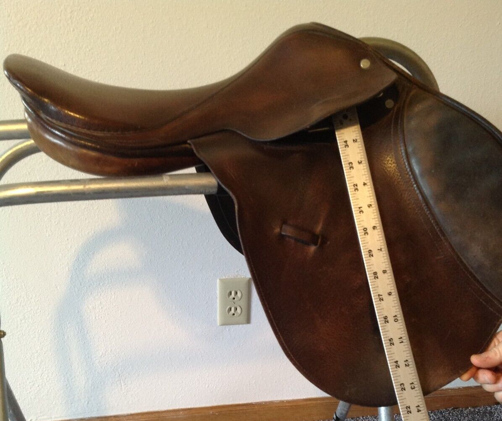Brown 16 inch Jumping Saddle - Square Back
