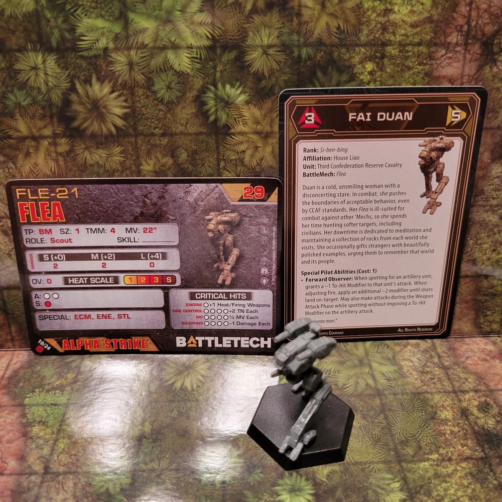 Battletech Miniatures Flea+ Pilot, Mech Cards - Mercenaries