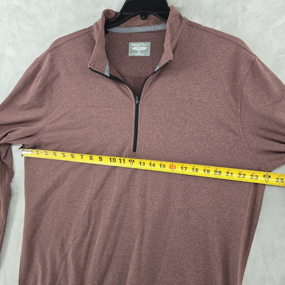 Straight Down Golf Performance 1/4 Zip Pullover Jacket Mens XL Red Polyester