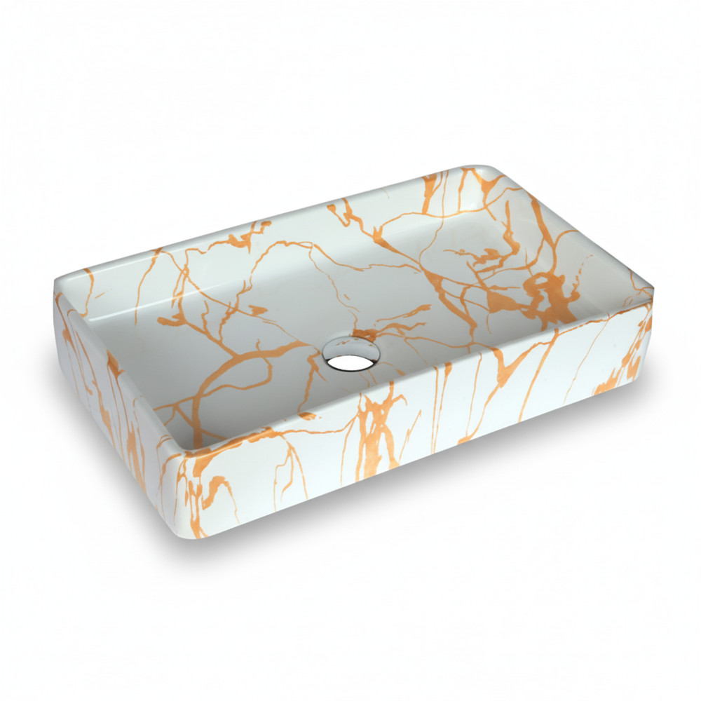 MLF 23"x11"x5" Rectangular Ceramic Countertop Sink for Bathrooms | Cube Series