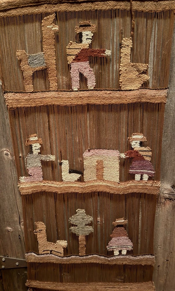 Vintage Peruvian Handmade Wool Wall Hanging, Made In Peru