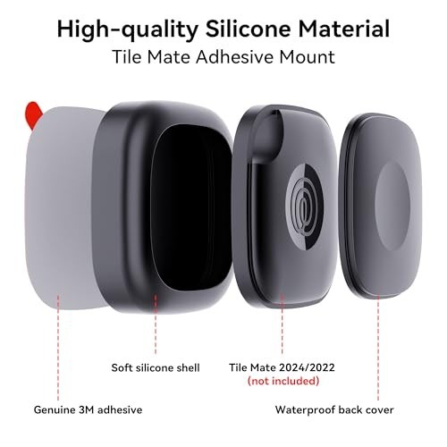 2 Pack for Tile Life360 Mate 2024/2022 Bluetooth Tracker Adhesive Mount, Silicon