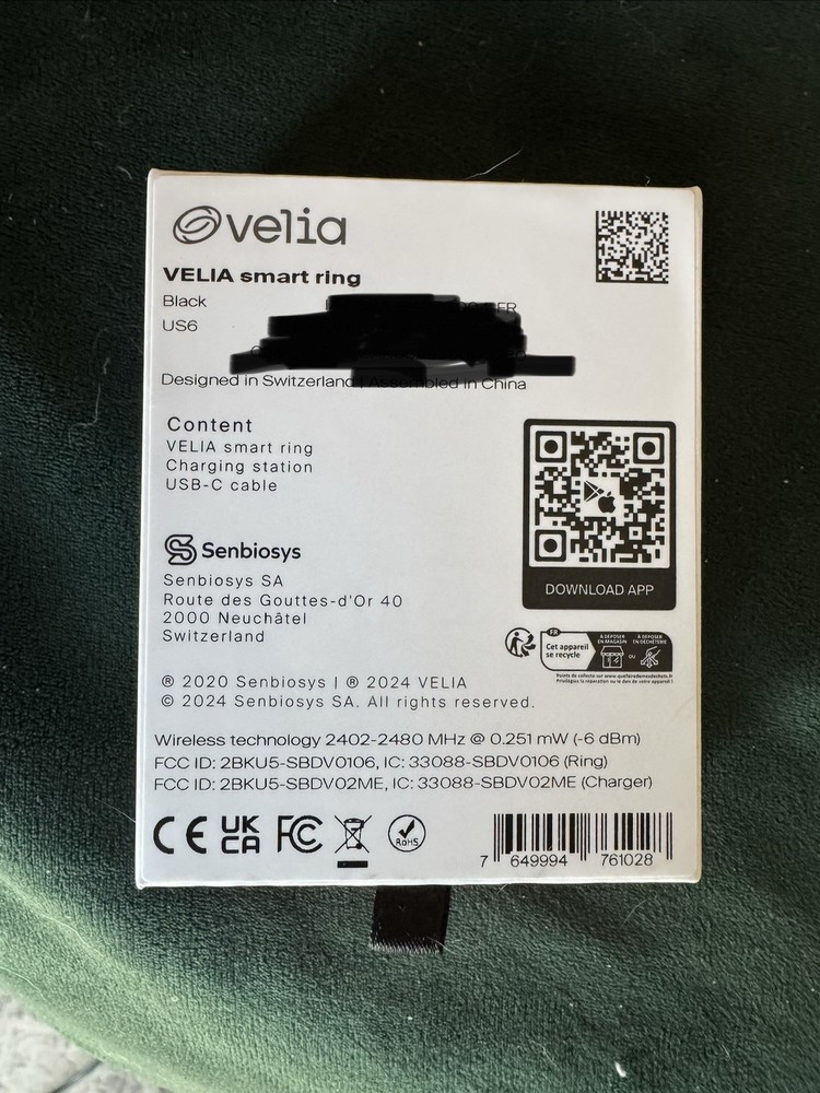 Velia Smart Ring Size 6 Used 1 Week