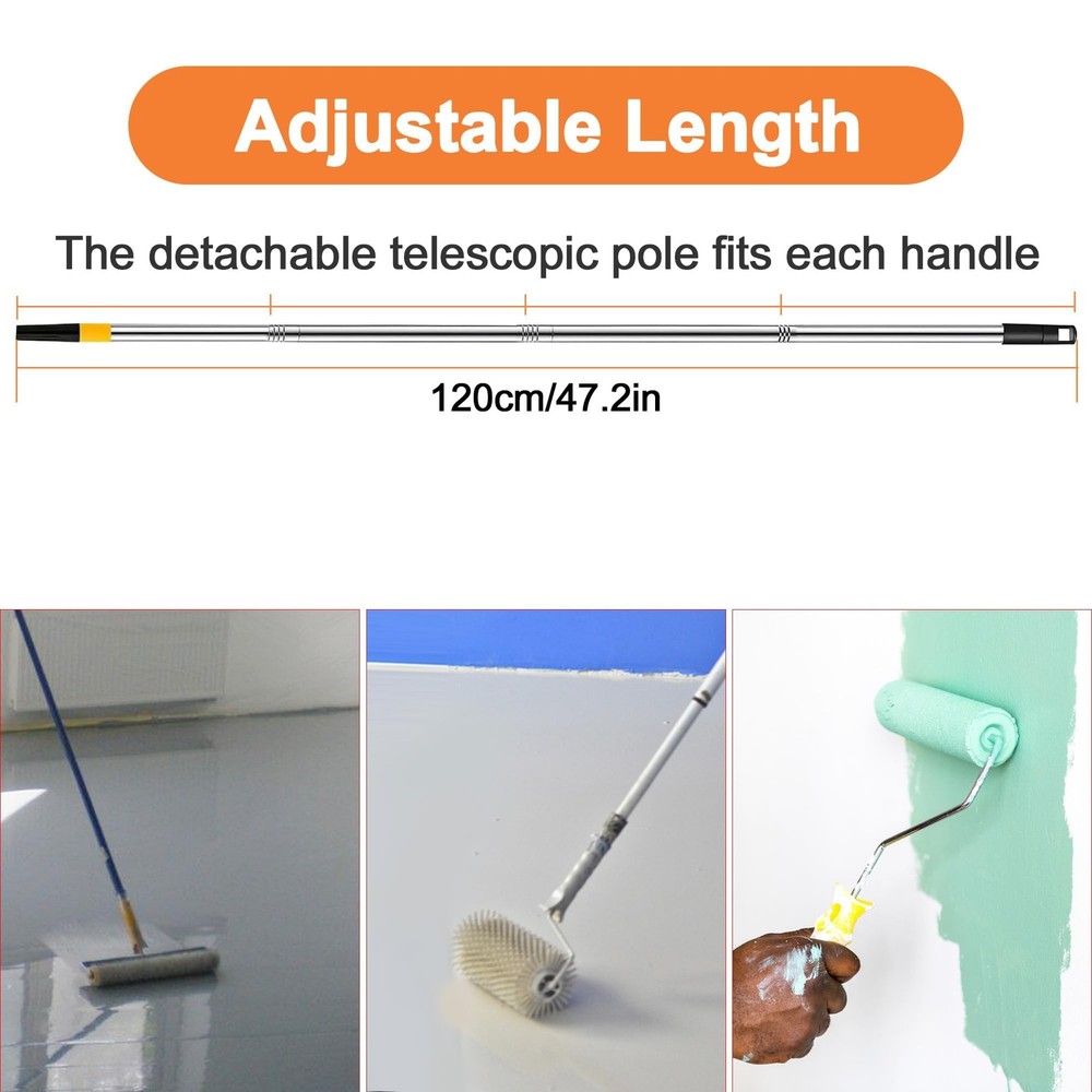Self-Leveling Cement Tool Kit, Epoxy Floor Kit, Spiked Roller, Paint Roller, ...