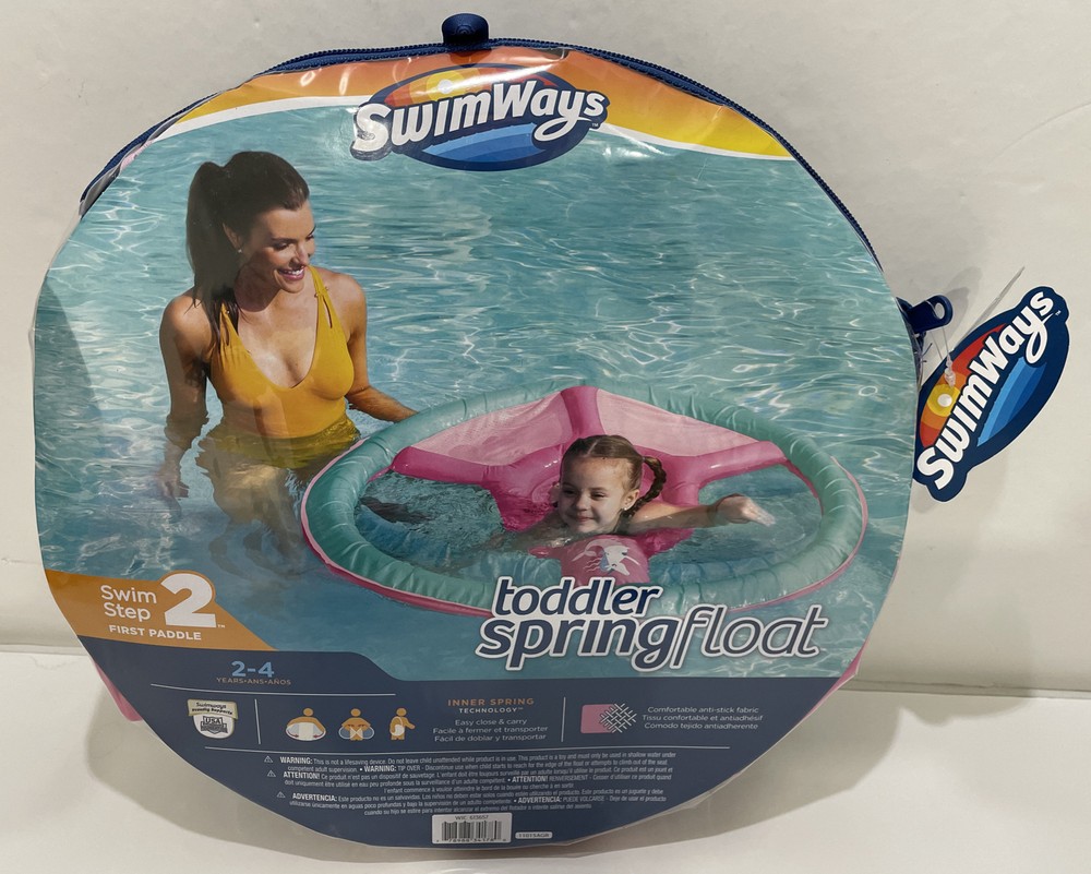 SwimWays Spring Float, Inflatable Floaty-Step 2 Toddler Ages 2-4 Years Pink
