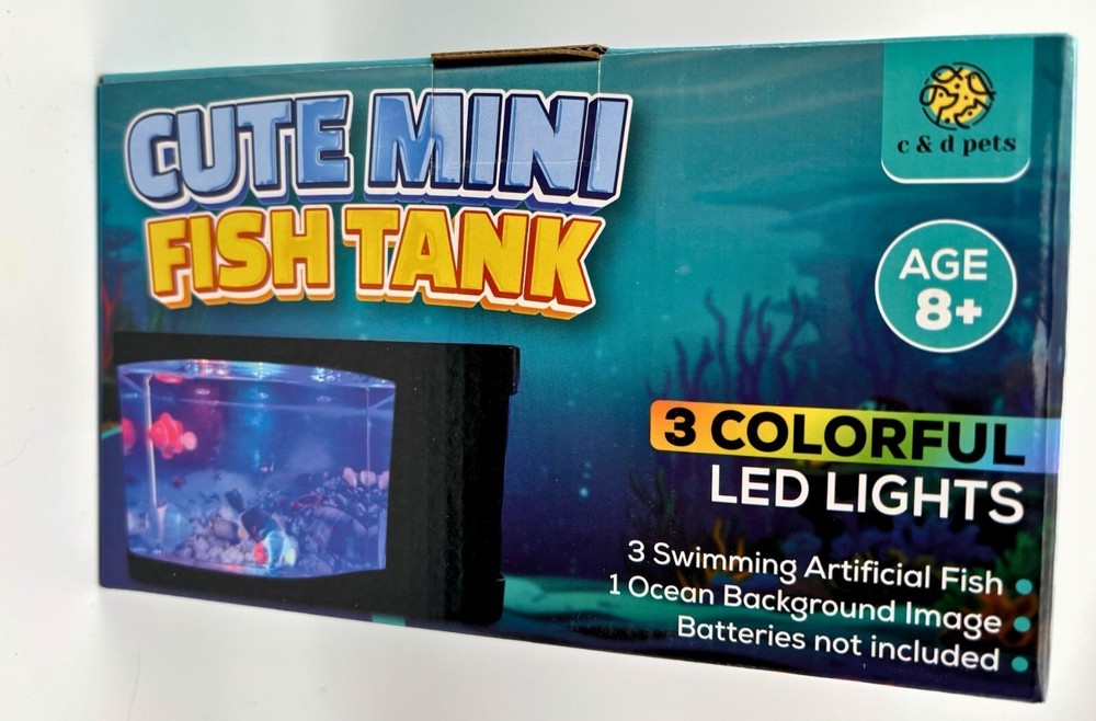 Cute Mini Fish Tank - Small Desktop Aquarium - Fun & Easy Setup