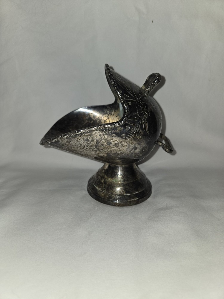 Vintage Sugar Scuttle Silver Plate Floral Design