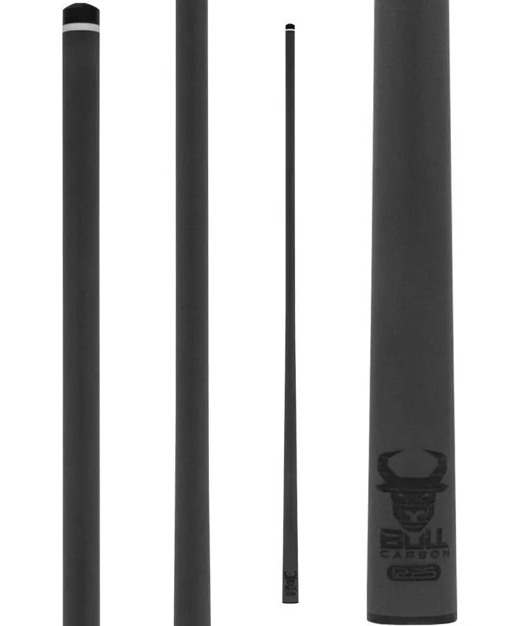 LD15 White Matte Pool Cue with Leather Lore Wrap | Bull Carbon
