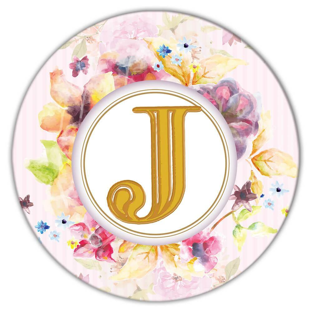 Gift Coaster : Monogram Letter J Name Initial Alphabet ABC