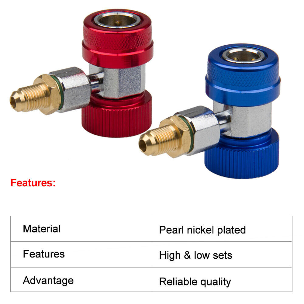 2Pack A/C High Low Side Quick Connector Adapter Fitting Coupler Kit For Car AC