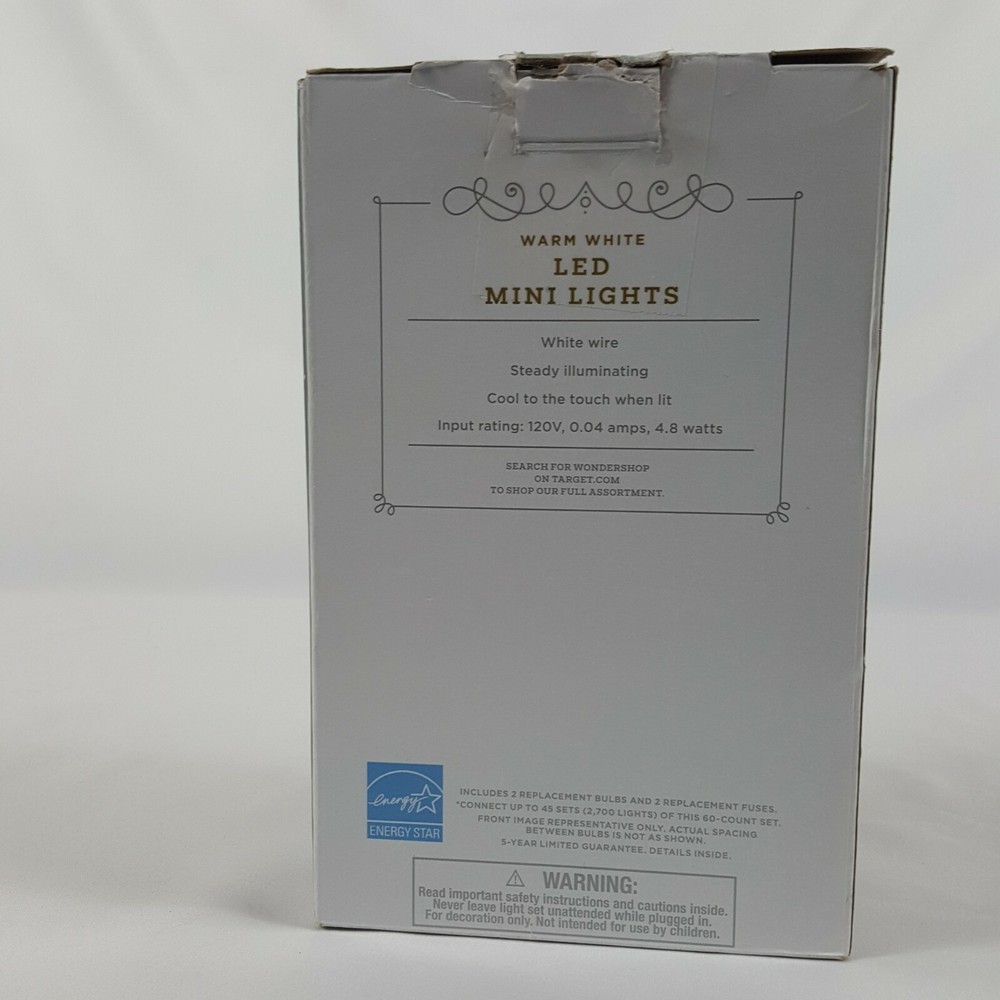 LED 60 Mini Christmas String Lights Warm White 19'-7" Philips