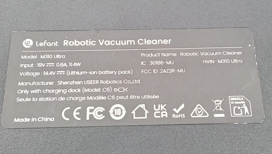 Lefant M310 Ultra Robot Vacuum White