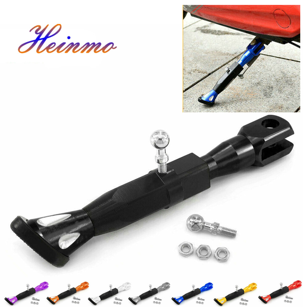 Motorcycle Universal Aluminum Adjustable Kickstand Foot Side Support Stand BLACK