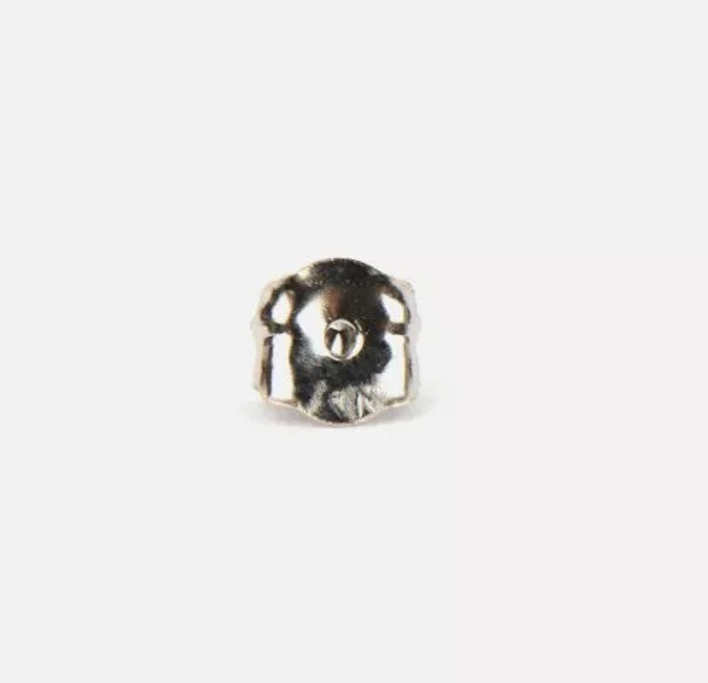 14K Solid White Gold Stud Earring Butterfly Backing Medium 1 Pair Value $69.00