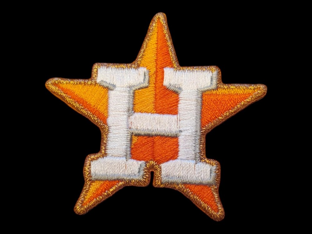 Houston Astros Star Patch. Embroidered. Iron On Backing. 2"x2"