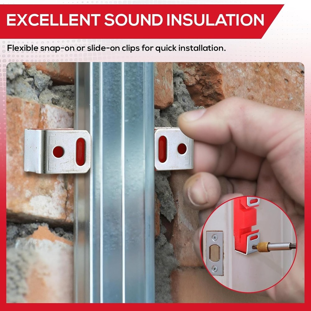LEIFIDE 50 Pack Sound Isolation Clips Red Noise Proofing Wall Ceiling Studio