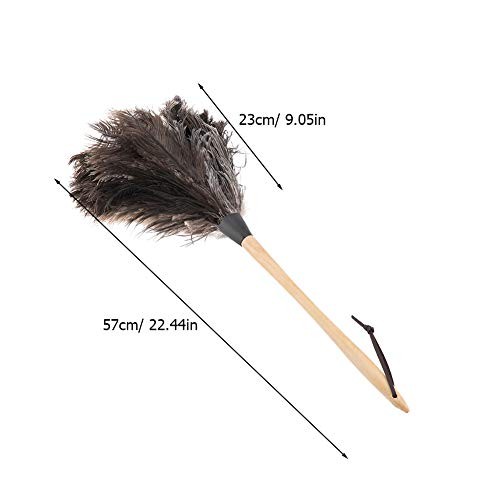 Duster with Wood Handle, Multi-Purpose, Eco-Friendly, Washable, Black