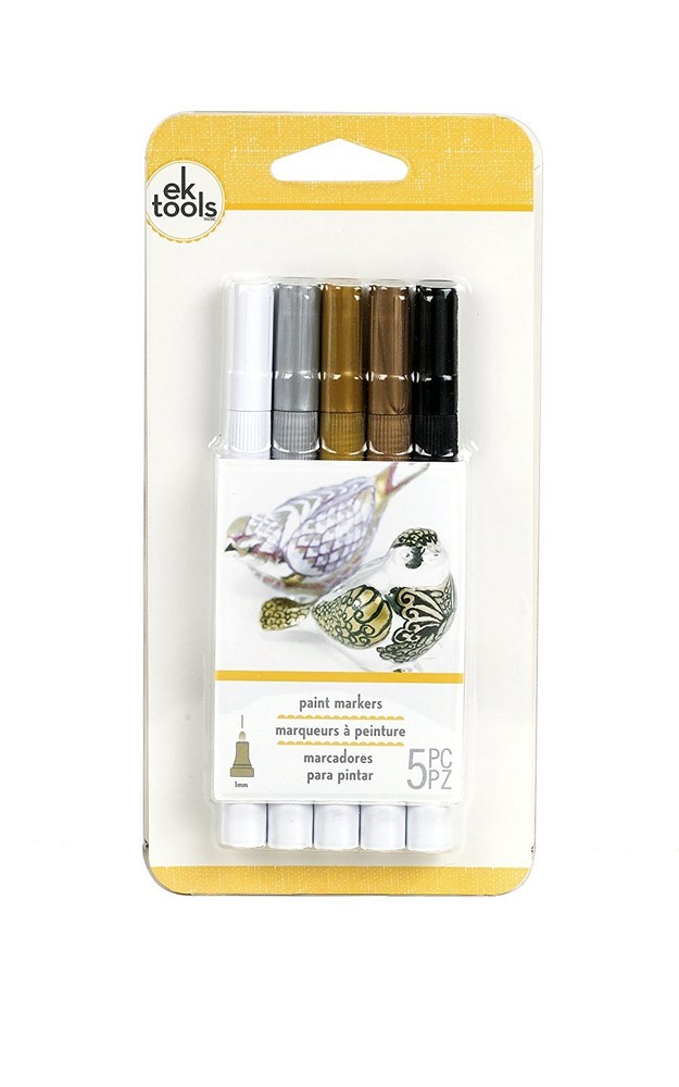 Ek Tools Paint Markers – Metallic, Fine Point - 5pk