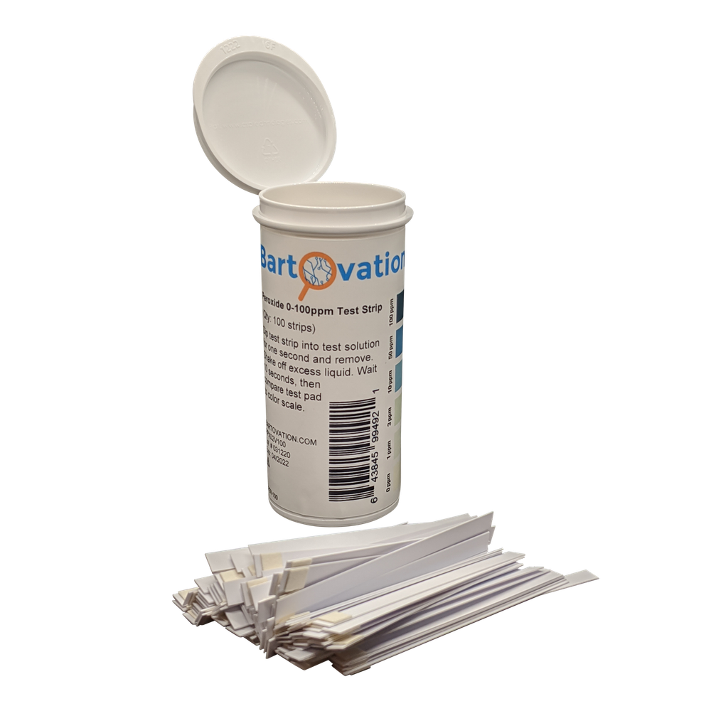 (100 Pack) Analytical Test Indicator Strips to Detect Peroxide Up to 100 ppm New
