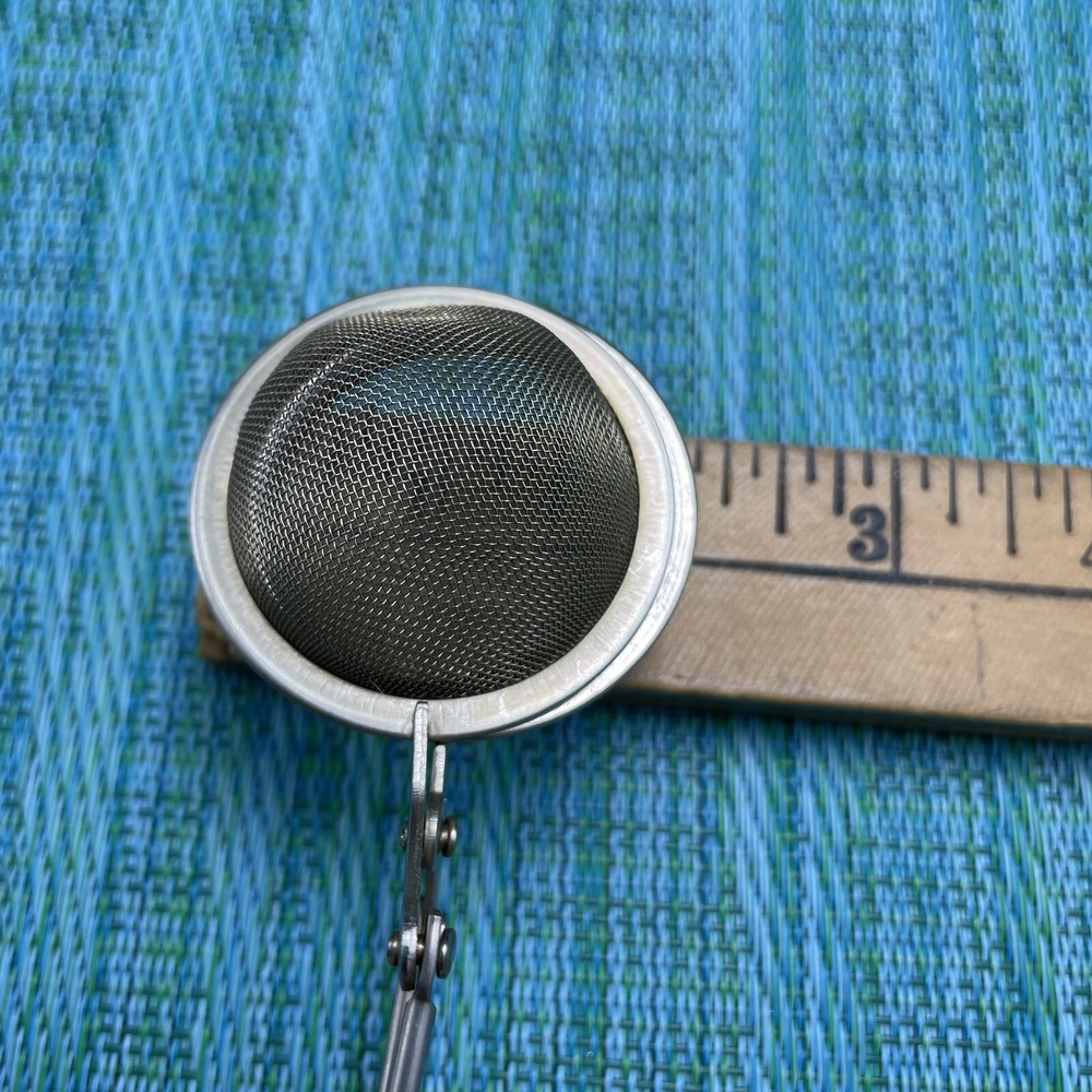 Vintage Stainless Steel Screen Tea Strainer Mesh Infuser Spring Squeeze